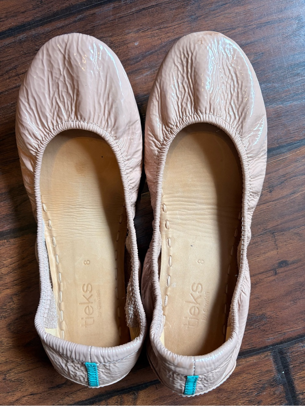 Tieks Blush Pink Patent Ballet Flats.